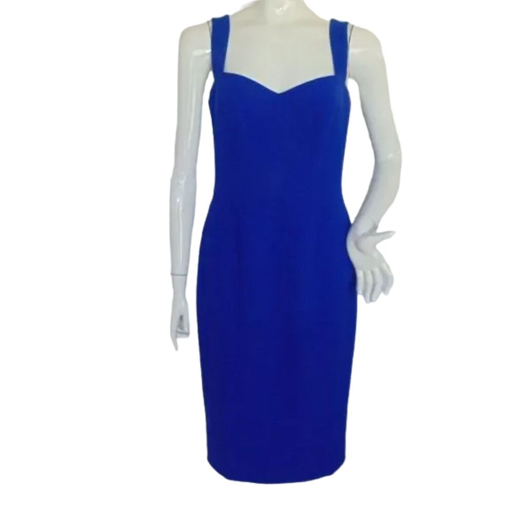 DRESS THE POPULATION Dress, M, Nicole/Electric Blue, Wide straps, Sleeve…